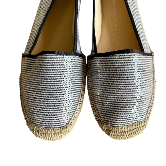 Franco Sarto Women's Size 11 Espadrille Flats Sequin Striped Slip On Shoes - Picture 9 of 13